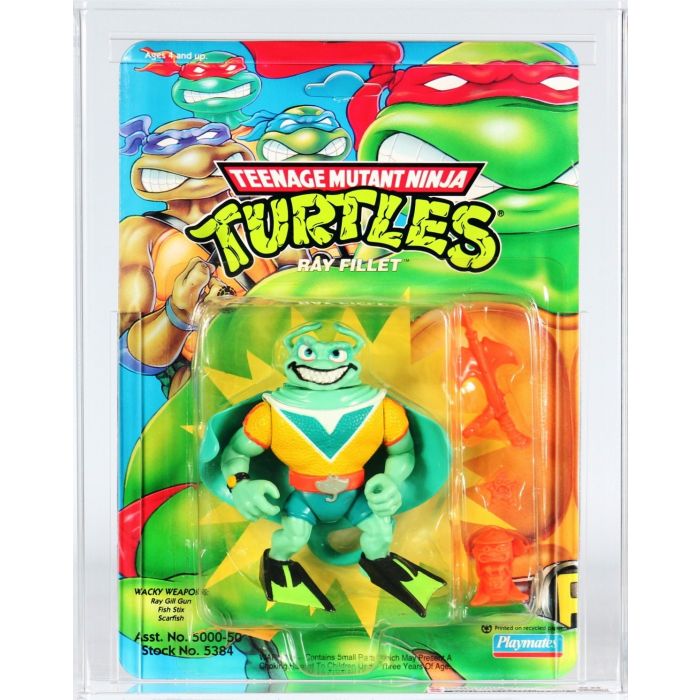 1992 Playmates Teenage Mutant Ninja Turtles Carded Action Figure Ray Fillet Reissue