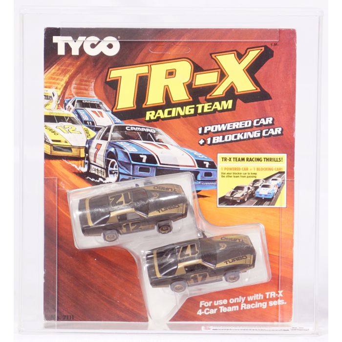 1985 Tyco TR X Racing Team Carded Slot Car Firebird Blocking Firebird