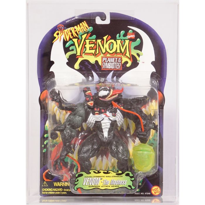 1996 Toy Biz Spider-Man Carded Action Figure - Venom - The Madness