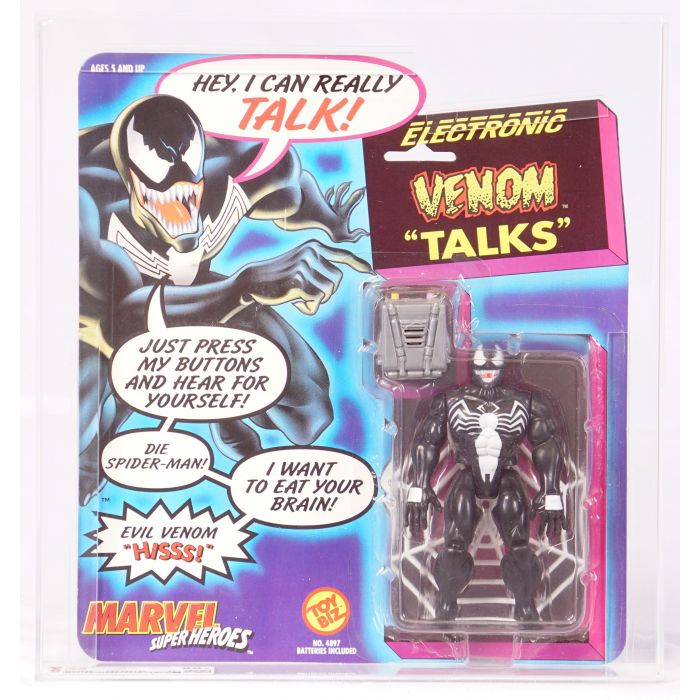 1991 Toy Biz Marvel Super Heroes Carded Action Figure Electronic Talking Venom
