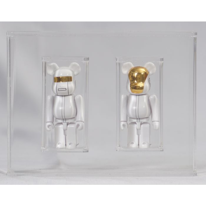 2016 Medicom Toys Bearbrick 100 Loose Figure Set Daft Punk White Suits