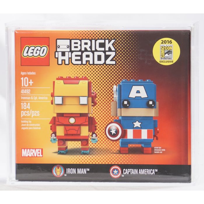 2016 LEGO Brick Headz Marvel Super Heroes Boxed SDCC Exclusive Kit 41492 Iron Man Captain America