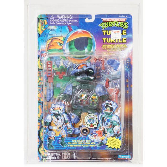 1996 Playmates Teenage Mutant Ninja Turtles Mini Mutants Turtle In a Turtle Carded Playset Michaelangelo s Cyber Command Center