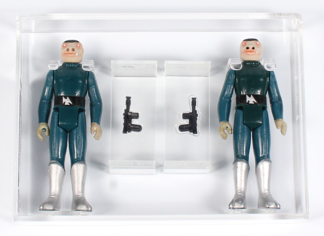 CUSTOM 1978 Kenner Star Wars Loose Figure Variant Combo Case - Blue  Snaggletooth (Toe Dent/No Toe Dent)